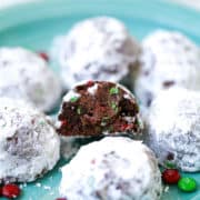plate of Chocolate Snowball Cookies