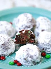 plate of Chocolate Snowball Cookies