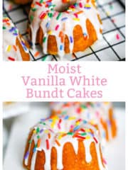 Moist Vanilla White Bundt Cakes