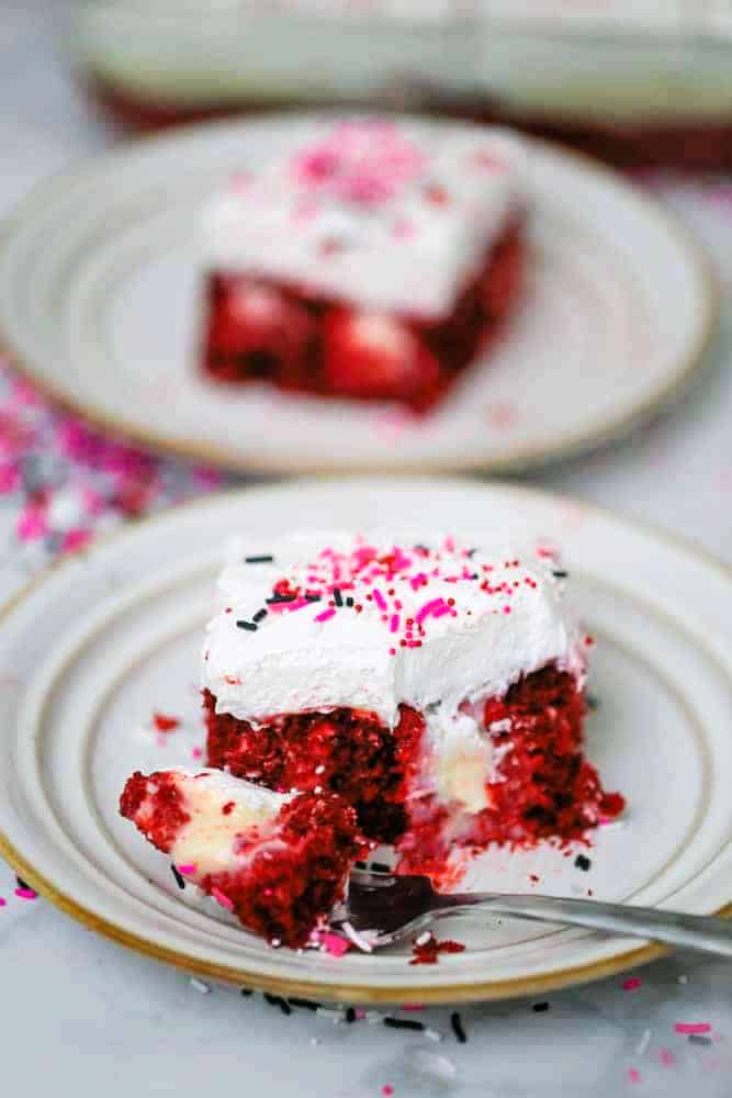 Red Velvet Cream Cheese Poke Cake