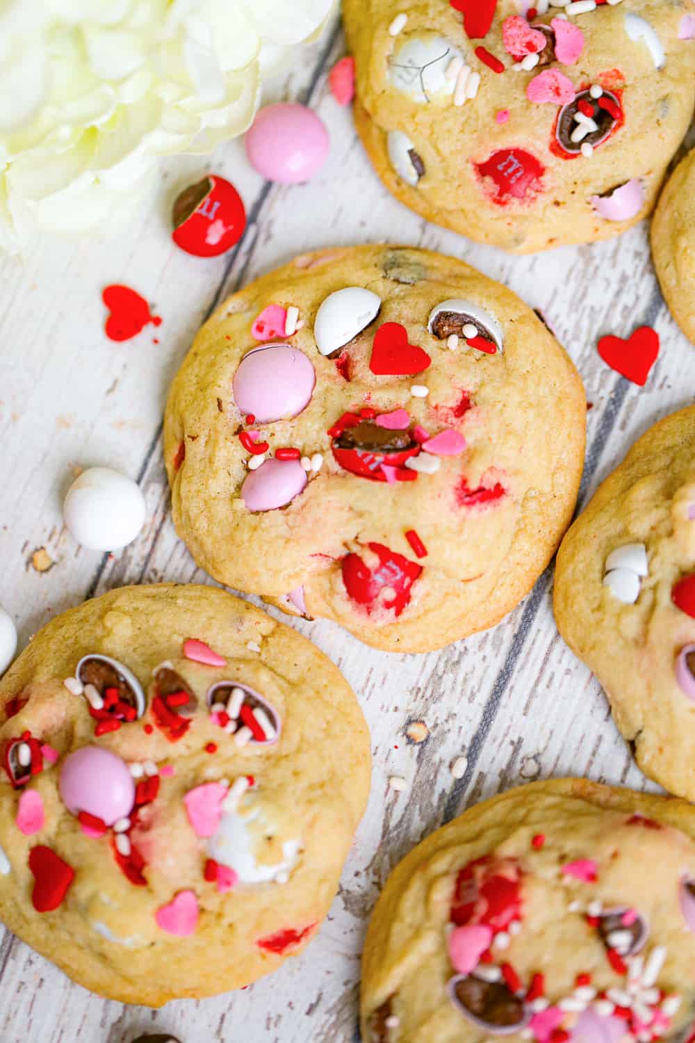 Valentine’s Day M&M Cookies