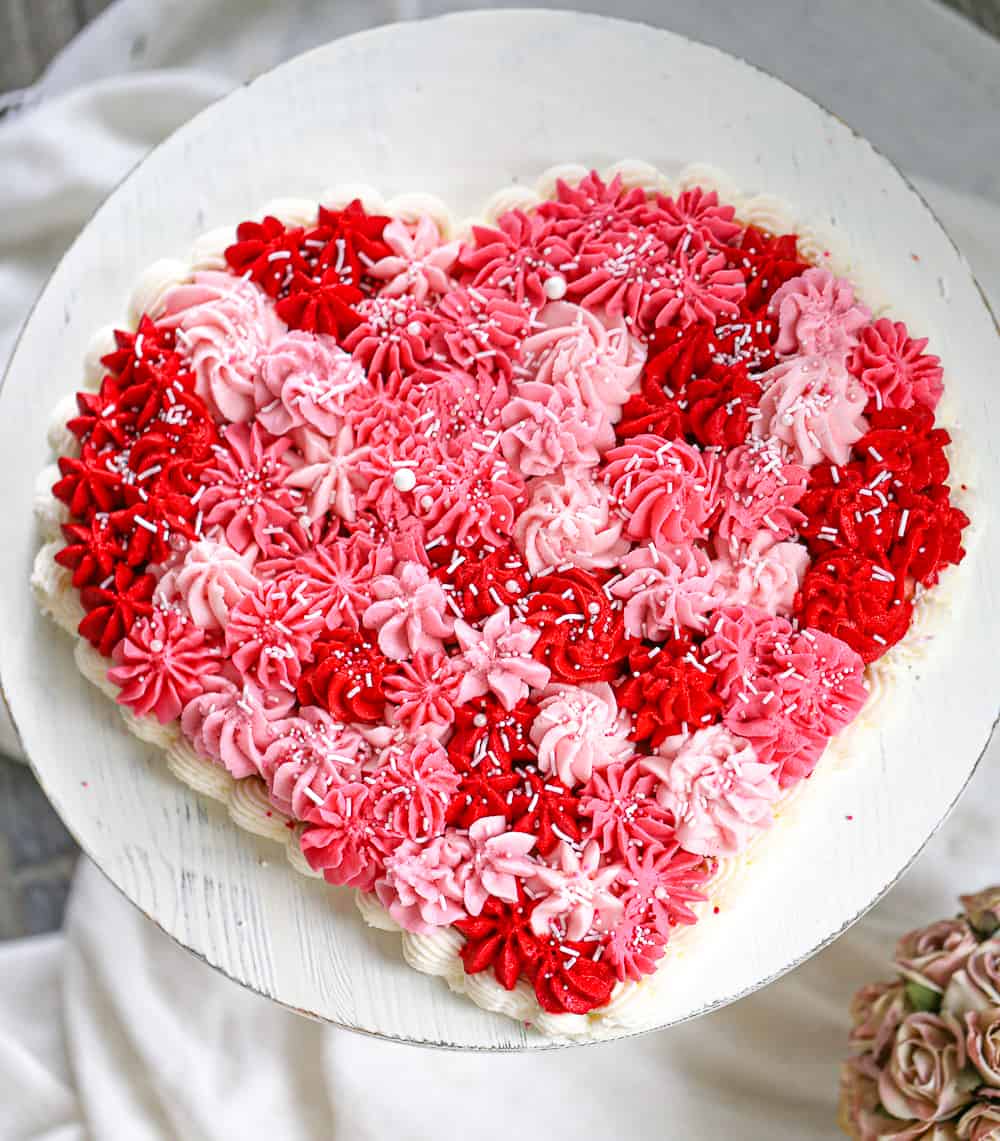 Heart-Shaped Valentine’s Day Cake