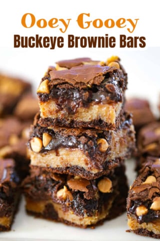 brownie bars stuffed with peanut butter