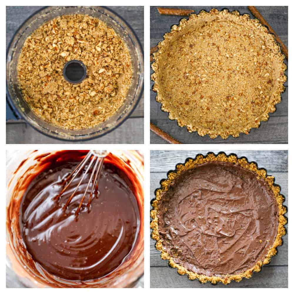 chocolate peanut butter pie - how to make pretzel pie crust