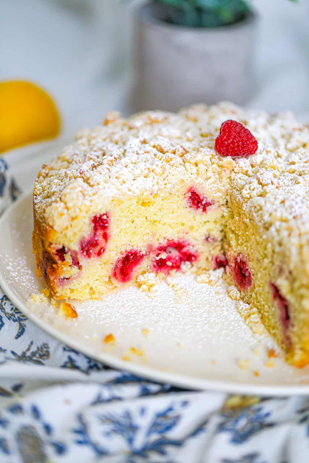 Lemon Raspberry Crumb Cake - easy spring desserts