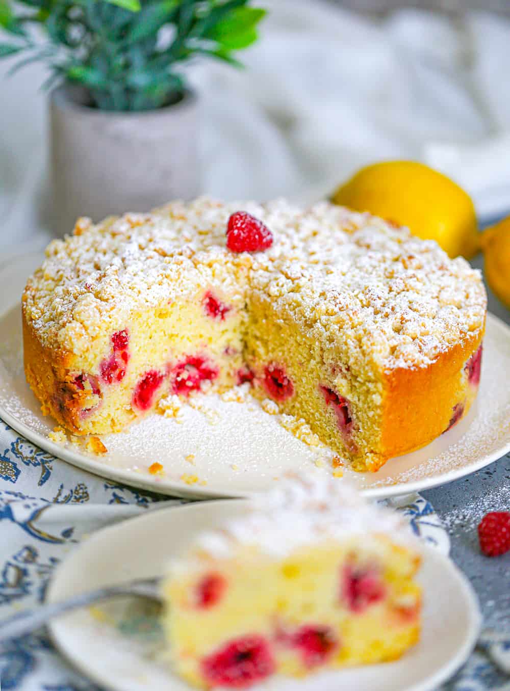 Lemon Raspberry Crumb Cake