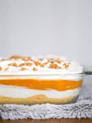 Butterscotch Layered Dessert in a pan
