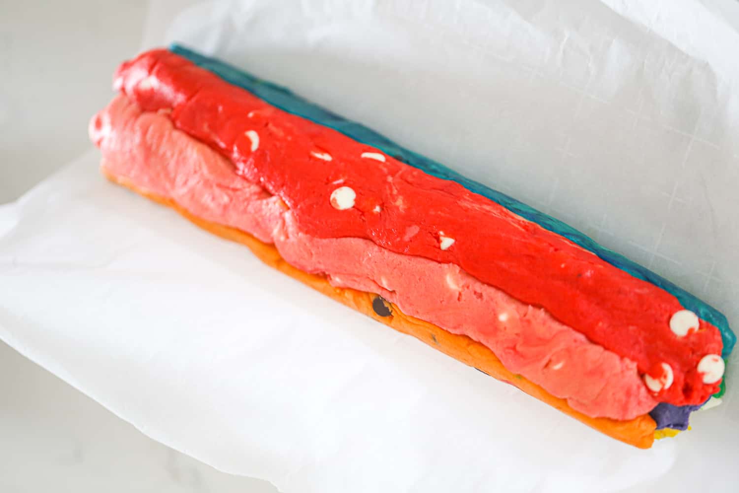 how to make Rainbow Chocolate Chip Cookies