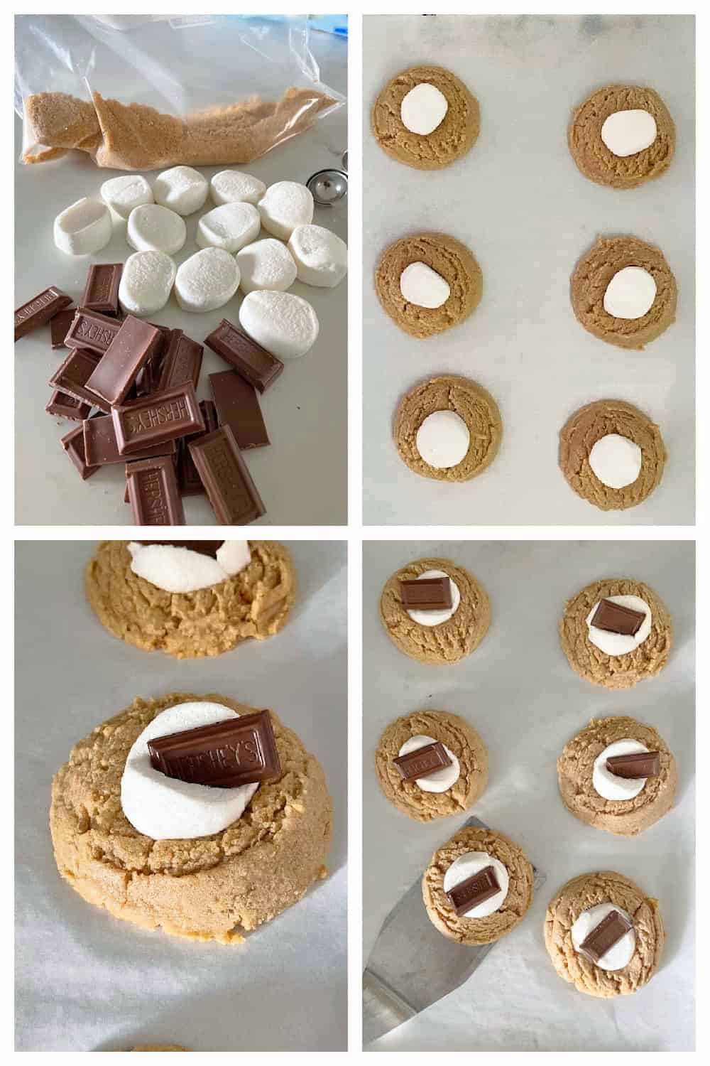 s'mores cookies with peanut butter recipe marshmallow, chocolate