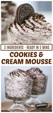 Cookies and Cream Mousse - 3 Ingredients