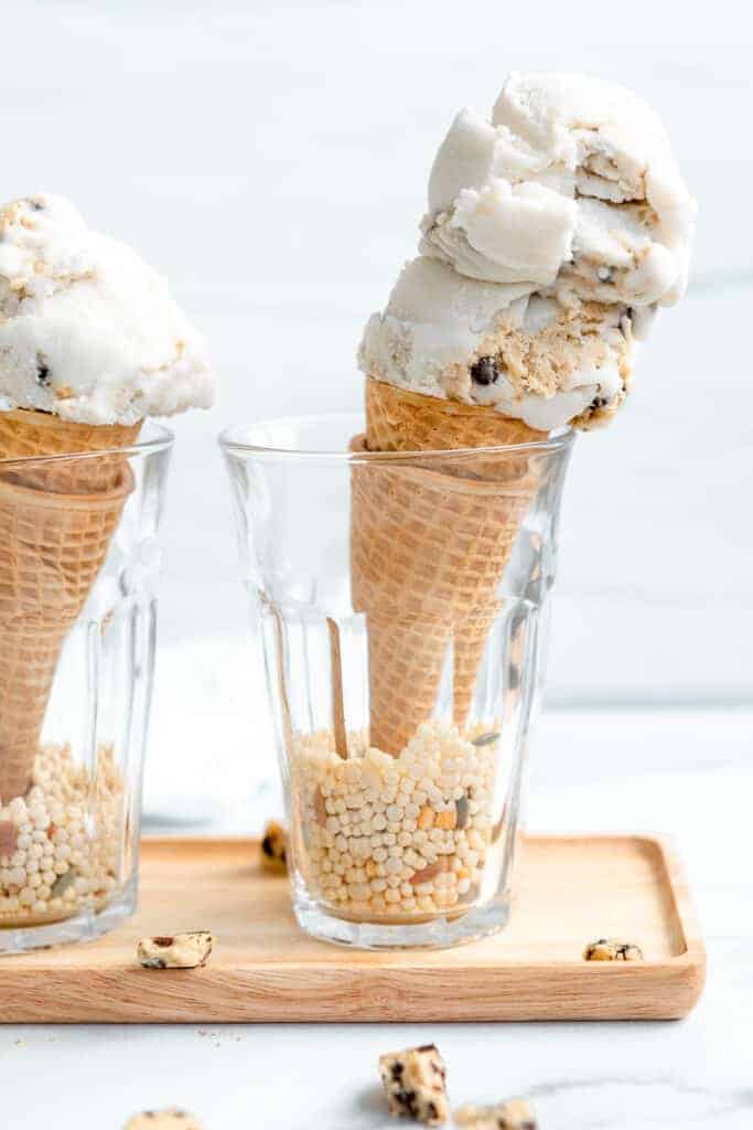 This homemade vegan cookie dough ice cream recipe uses a coconut milk base. It is VITAL to the success of your ice cream to use full-fat coconut milk. 