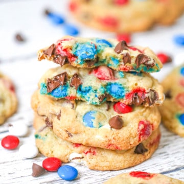 Best Red White and Blue M&M Chocolate Chip Cookies