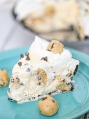 cookie dough ice cream in a pie