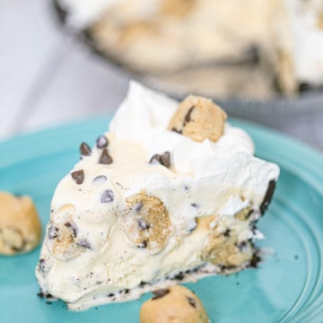 cookie dough ice cream in a pie