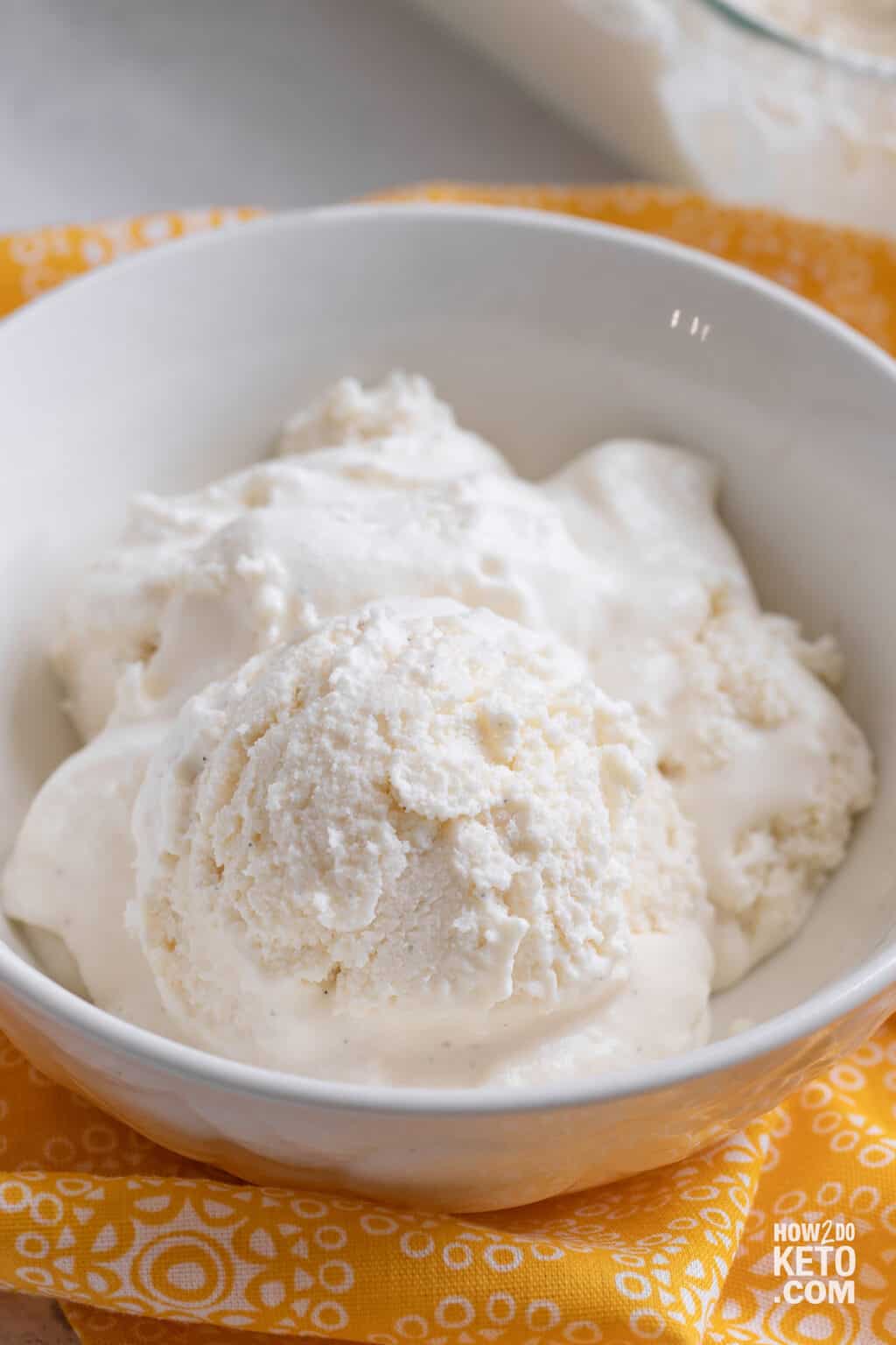 Smooth and creamy, this keto vanilla ice cream