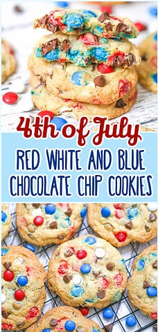 red white and blue cookies m&m