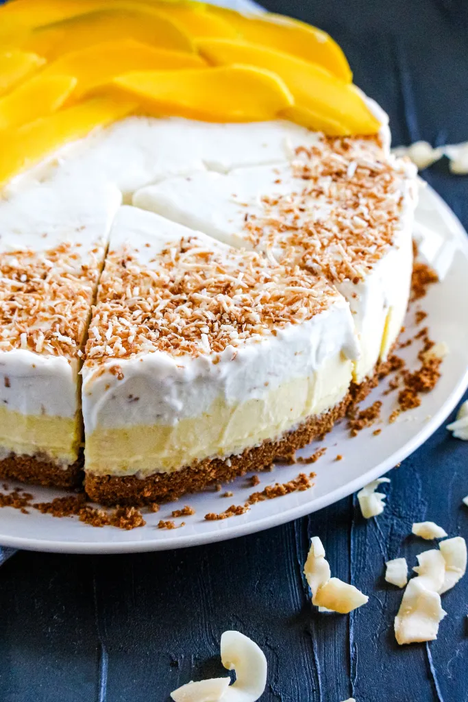 Warm weather calls for all things chilled, and this coconut-mango ice cream pie is the perfect taste bud cooler. It requires no ice cream machine; It’s a dream come true for frozen dessert lovers. 