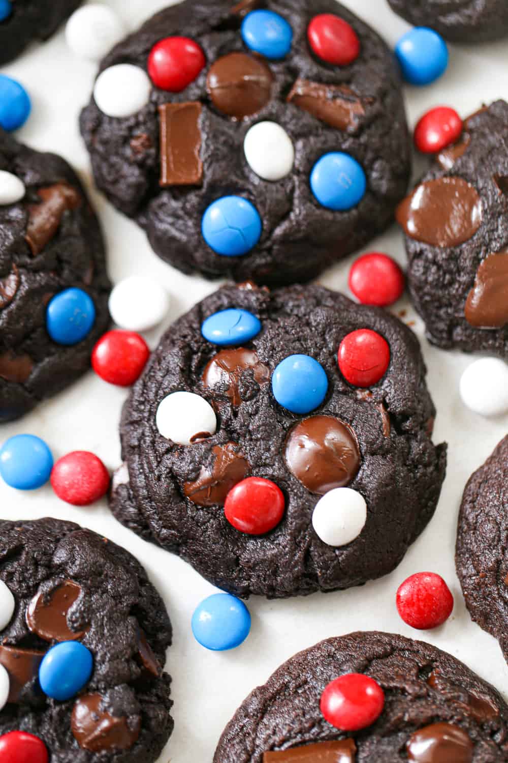 patriotic chocolate chip cookies red white blue cookies