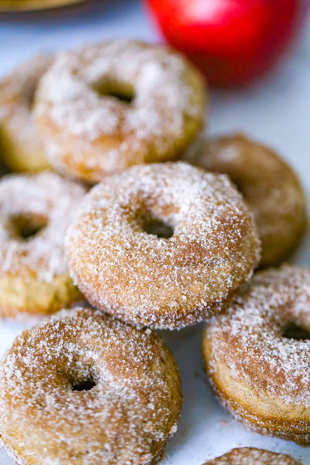 easy baked apple donuts recipe with cinnamon sugar coating