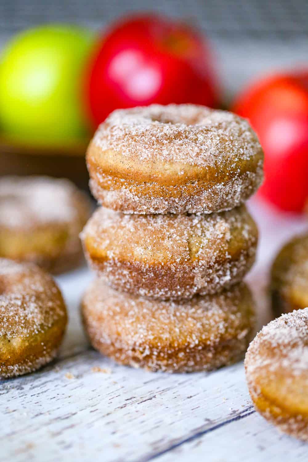 baked apple donuts stack