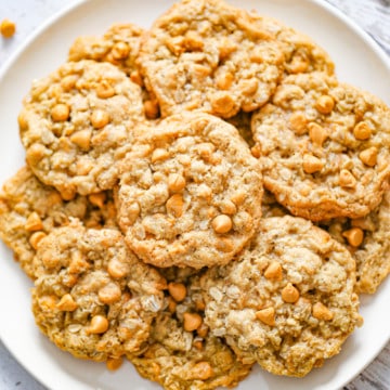 plateful of butterscotch oatmeal cookies
