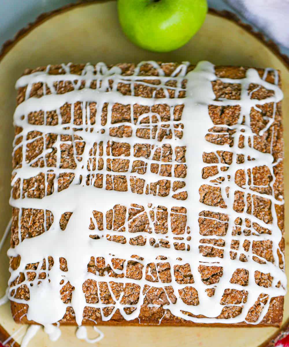 Apple Butter Coffee Cake with glaze