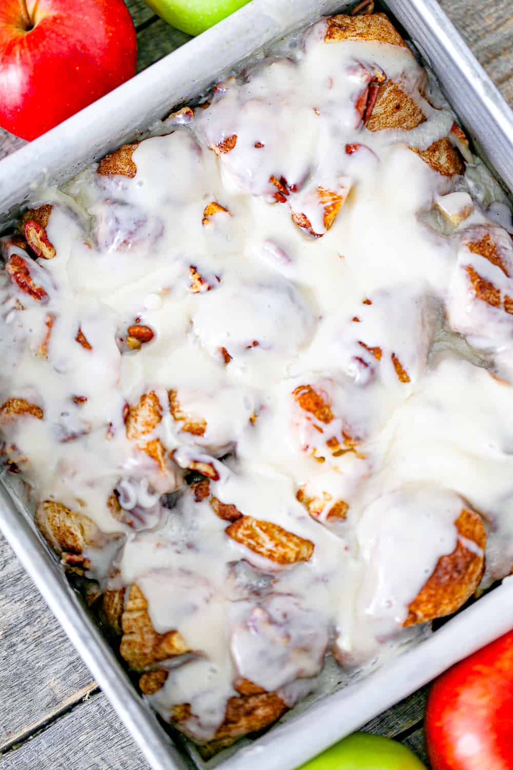 Easy Apple Cinnamon Biscuit Bake in pan