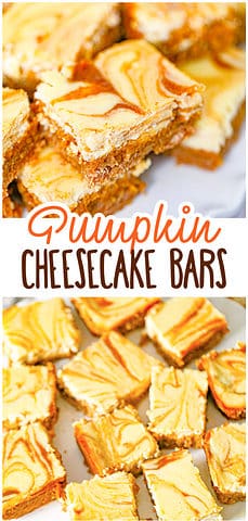 pumpkin cheesecake swirl bars recipe fall