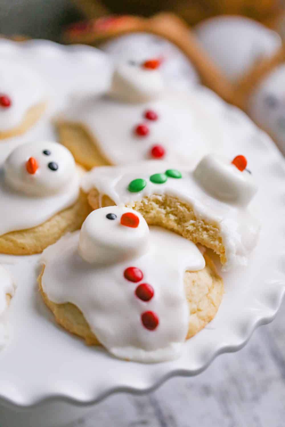 melting snowman sugar cookies