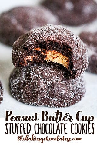 Ultimate Peanut Butter Cup Stuffed Chocolate Cookies