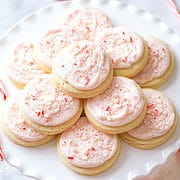 Candy Cane Frosted Cookies