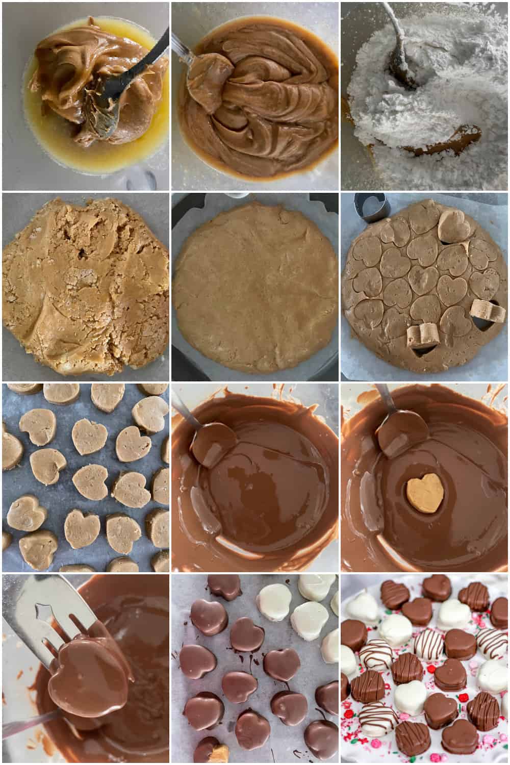 Chocolate Peanut Butter Hearts collage