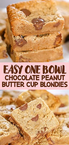 Super Easy Peanut Butter Cup Blondies