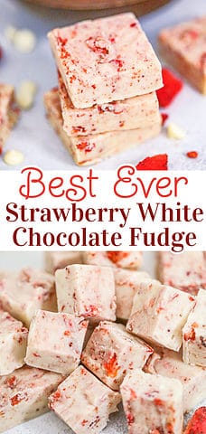 Strawberry white chocolate fudge