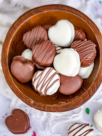 Chocolate Covered Peanut Butter Valentine Hearts