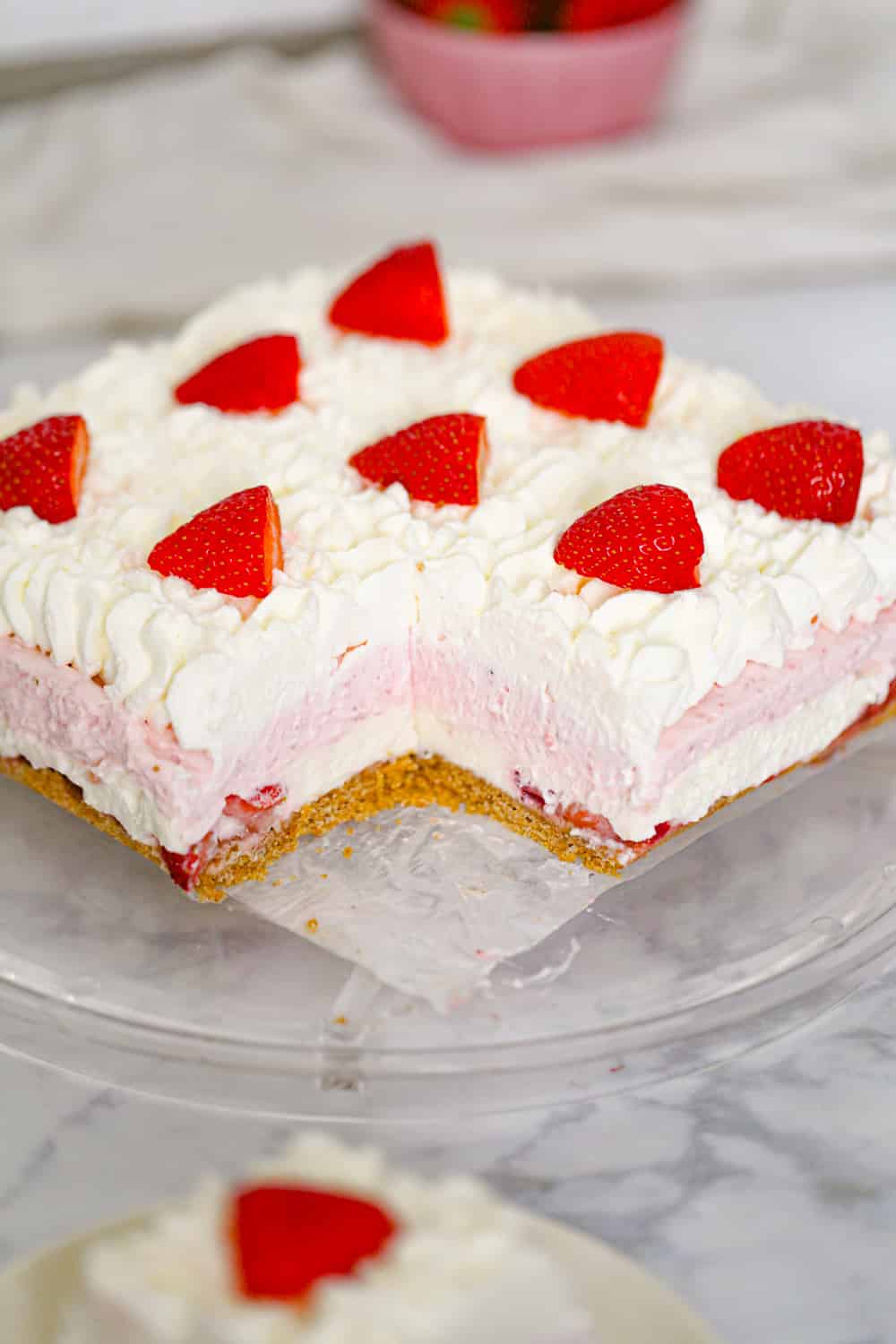 strawberry cheesecake layered dessert