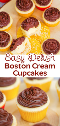 Boston Cream Cupcakes (