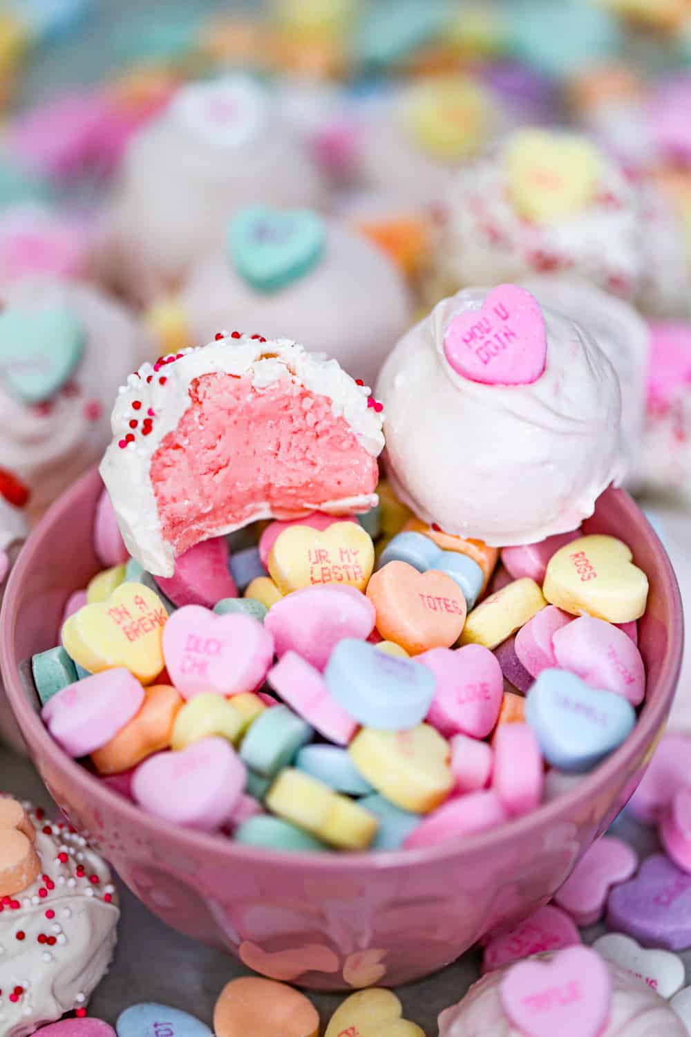 Valentine Candy Strawberry Cream Jello Truffles