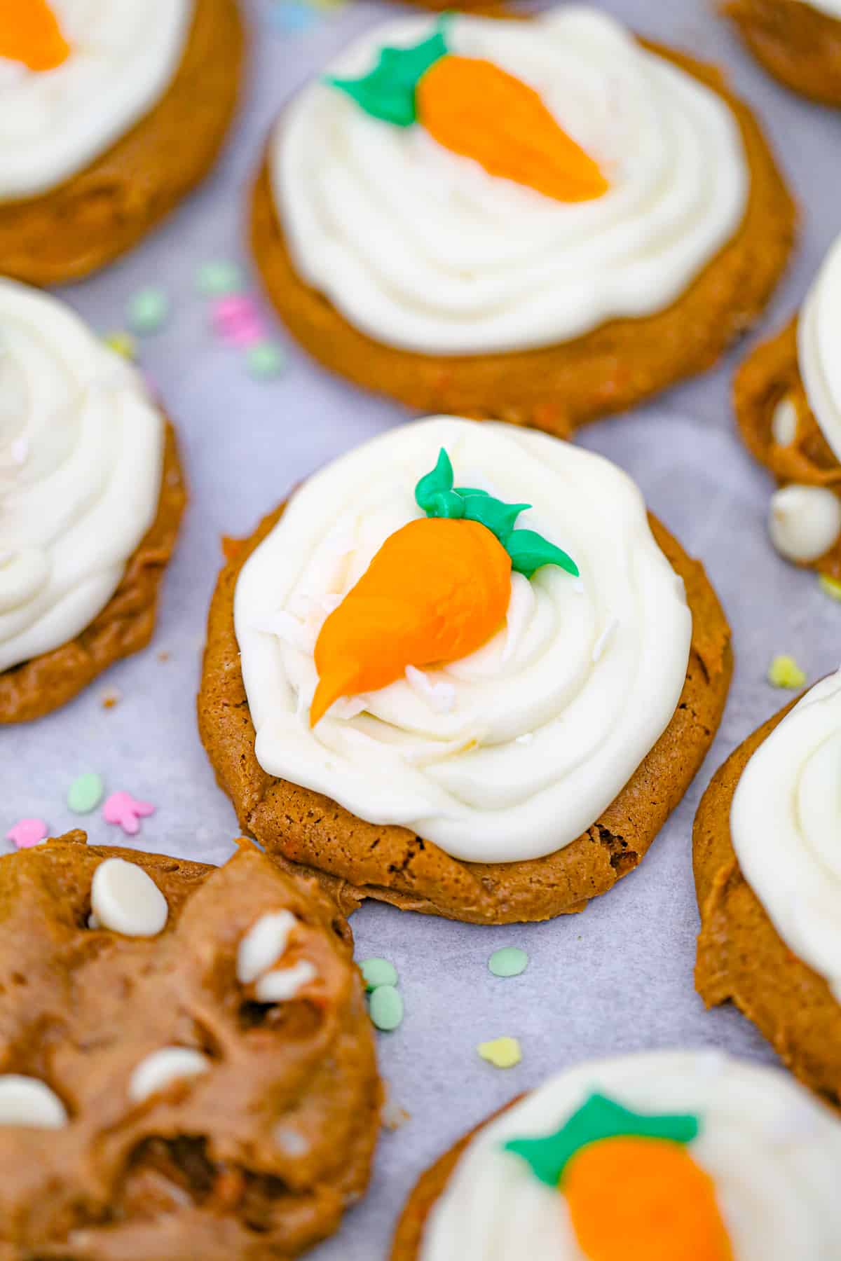 easy carrot cake cookies with cream cheese frosting