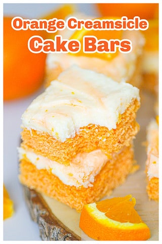 Orange Creamsicle Cake Bars