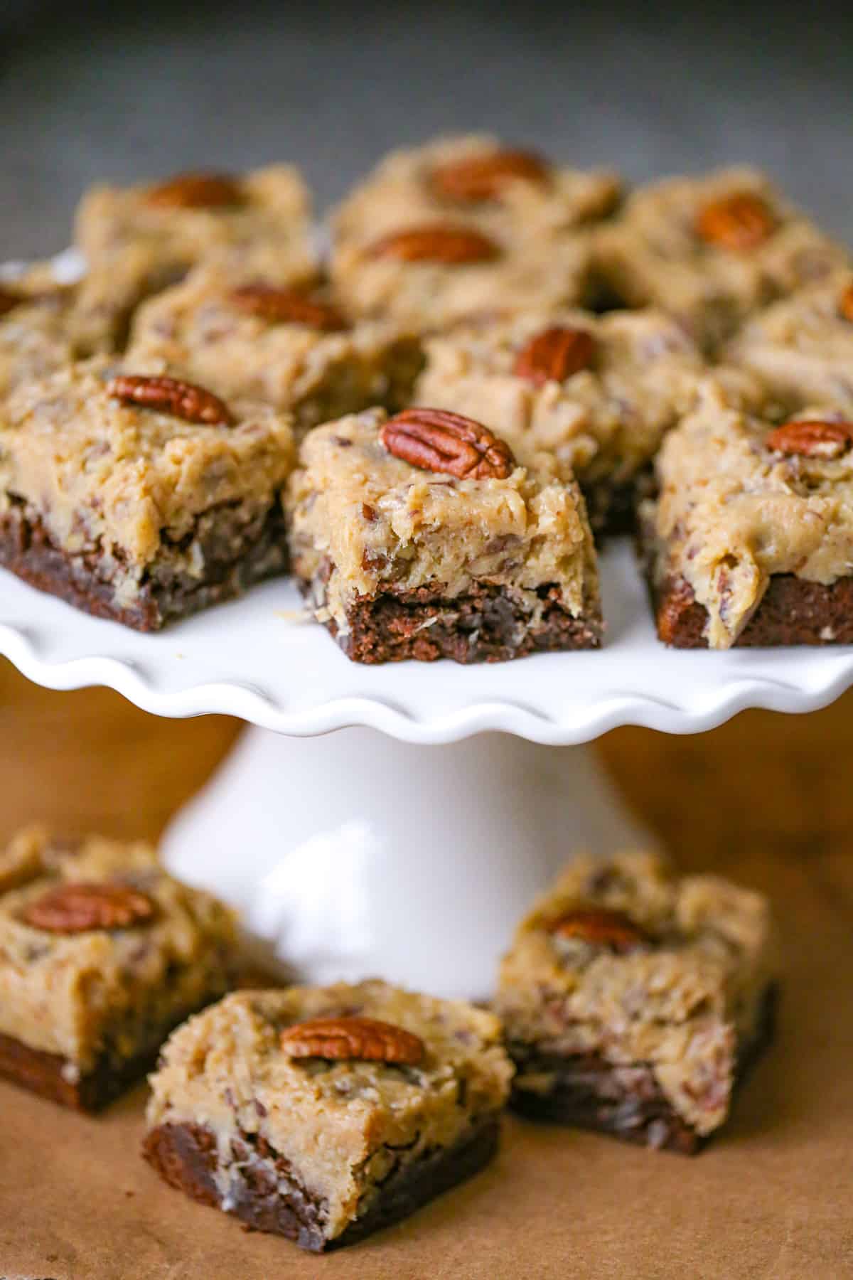 coconut pecan frosted german chocolate brownies recipe 