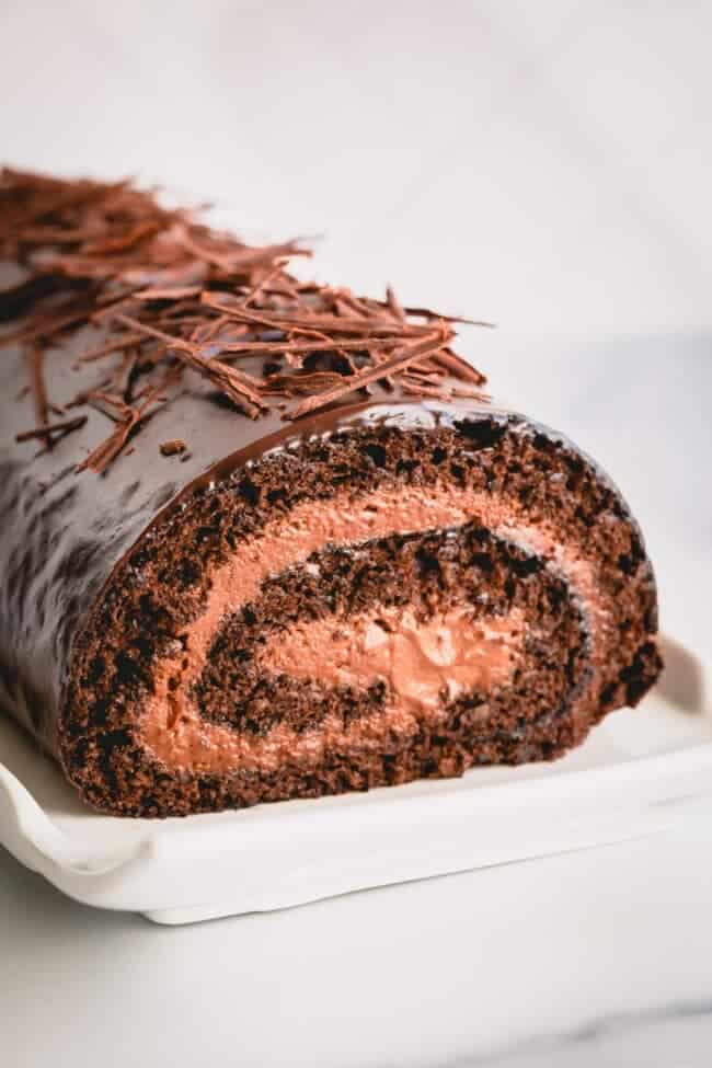 Chocolate Roll Cake - easy chocolate dessert recipes