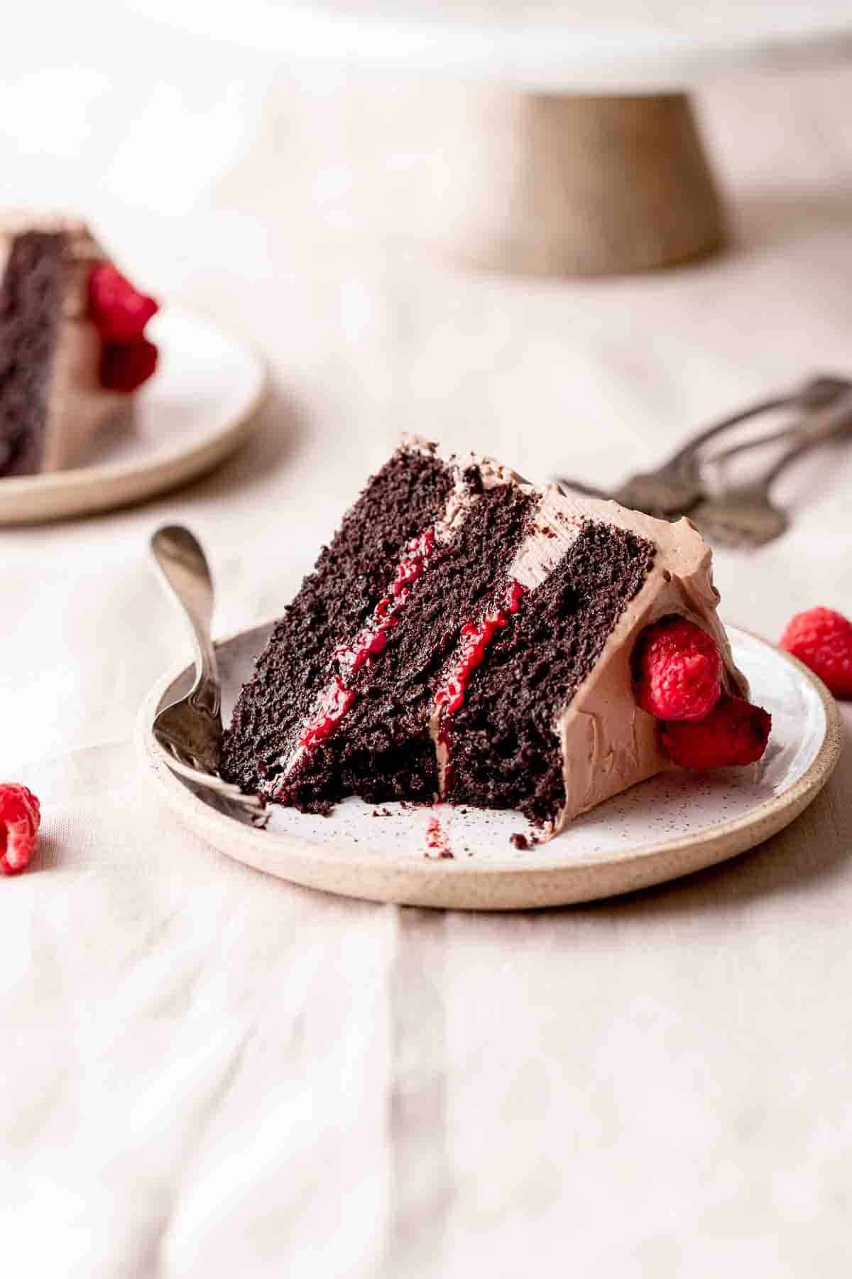 chocolate cake with raspberry filling