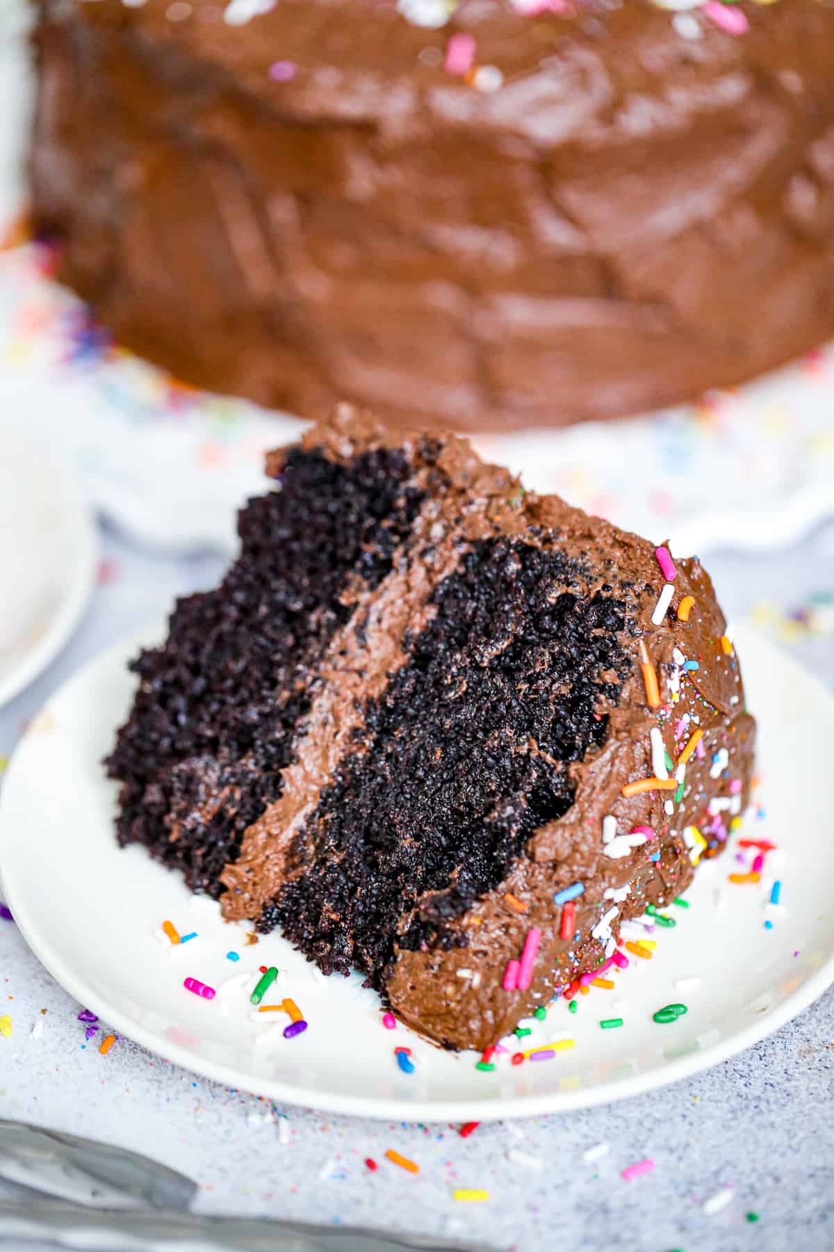best chocolate cake with super easy chocolate frosting recipe