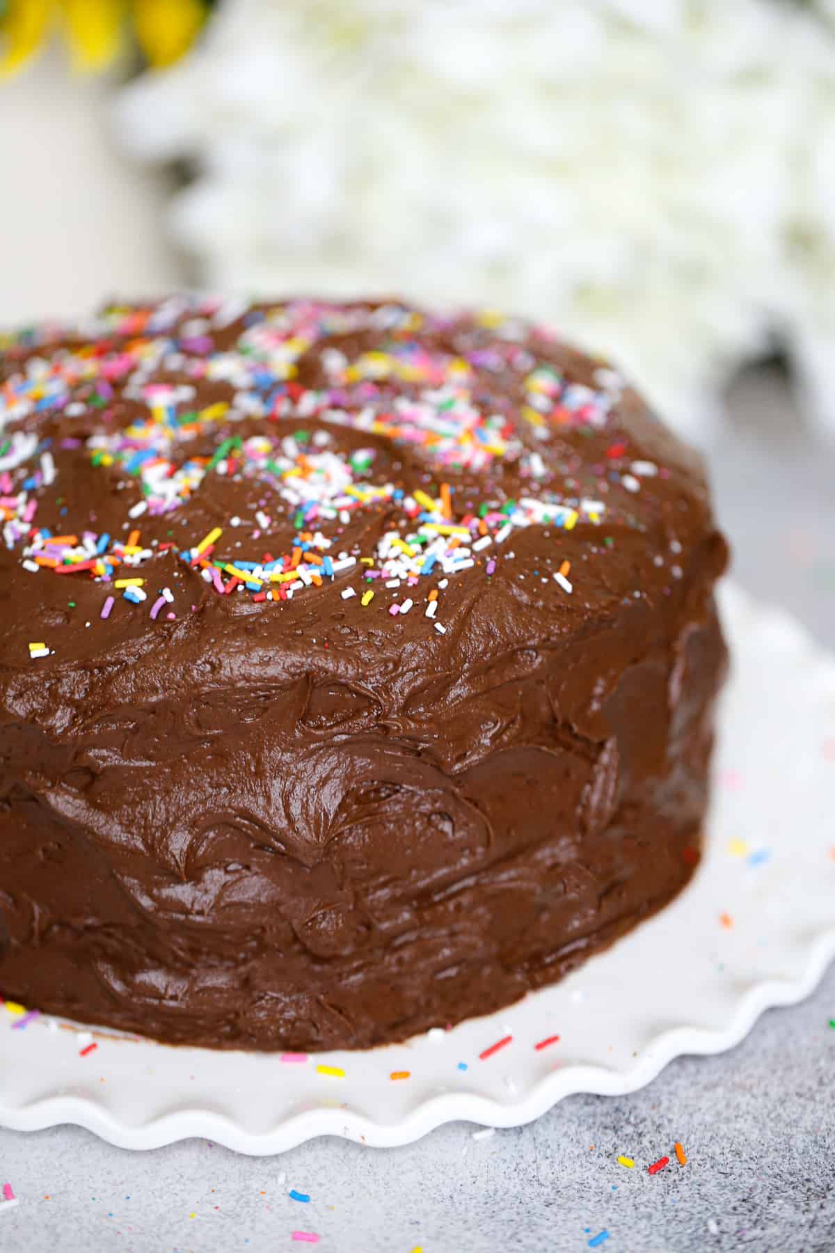 best chocolate cake with super easy chocolate frosting recipe