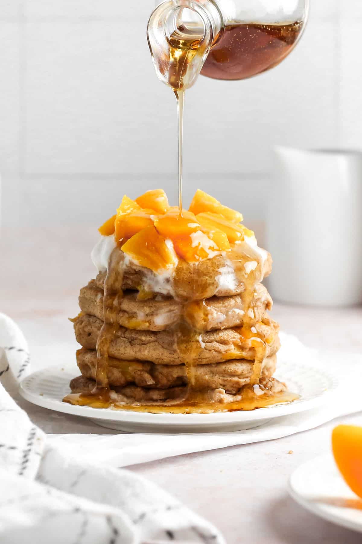 cobber pancakes with peaches