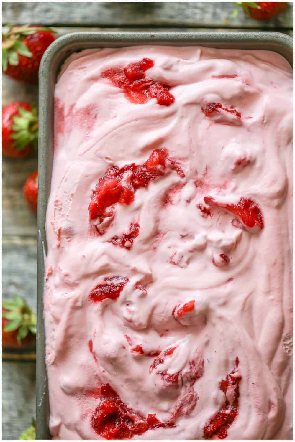 Easiest No Churn Strawberry Ice Cream