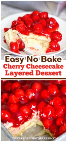 Easy No Bake Cherry Cheesecake Dessert