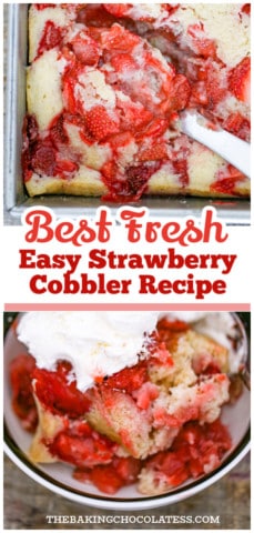 Best fresh easy homemade Strawberry Cobbler recipe