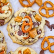Caramel Pretzel Chocolate Chip Cookies